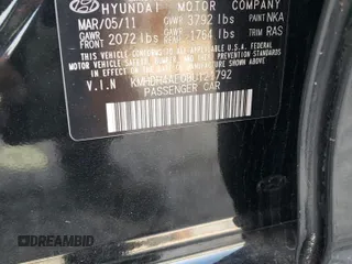 2011 Hyundai Elantra Limited z VIN KMHDH4AE0BU121792, wystawiony jako Copart lot #44366574 z przebiegiem 180 628 mil mil oraz Szkoda całkowita • Salvage title. Historia ofert i sprzedaży dostępna na DreamBid. Obrazek 12.