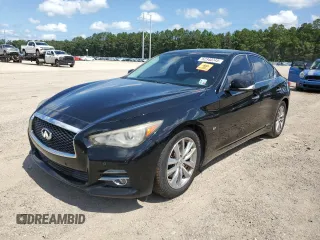 2014 Infiniti Q50 Premium with VIN JN1BV7APXEM670219, listed as a Copart auction lot 62340745 with 155,131 mi miles and Salvage title. Bid and sale history available at DreamBid. Image 1.