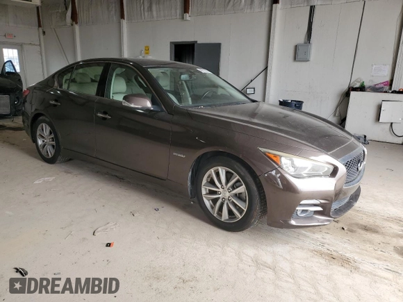 2014 Infiniti Q50 Hybrid Sport with VIN JN1AV7AP9EM691381, listed as a Copart auction lot 48212025 with 117,033 mi miles and Clean Title. Bid and sale history available at carsss.com. Image 4.