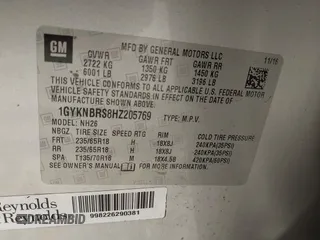 2017 Cadillac XT5 Luxury FWD with VIN 1GYKNBRS8HZ205769, listed as a IAAI auction lot 41865624 with 112,767 mi miles. Bid and sale history available at carsss.com. Image 9.