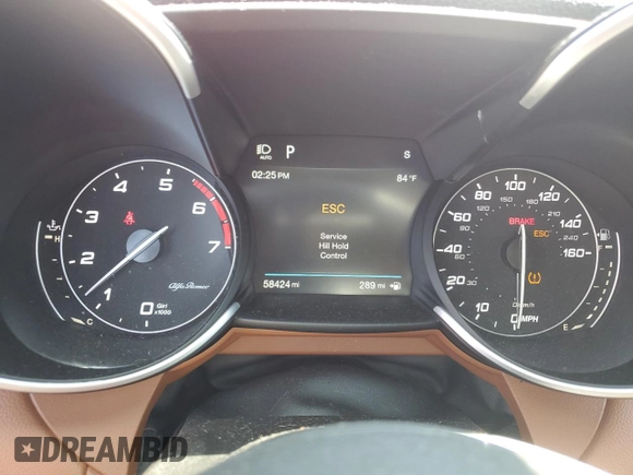 2019 Alfa Romeo Giulia Ti Sport with VIN ZARFAMBN2K7599264, listed as a Copart auction lot 60746415 with 58,424 mi miles and Salvage title. Bid and sale history available at DreamBid. Image 9.