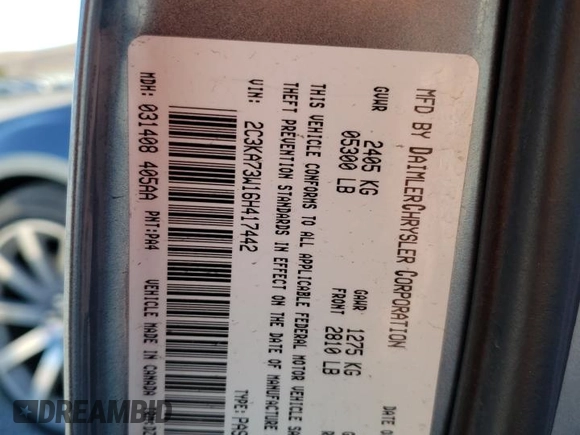 2006 Chrysler 300 C SRT8 with VIN 2C3KA73W16H417442, listed as a Copart auction lot 88268995 with 181,438 mi miles and Salvage Title. Bid and sale history available at carsss.com. Image 15.