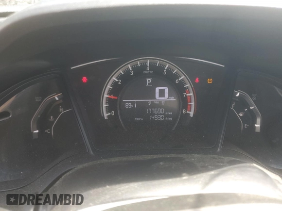 2016 Honda Civic Sedan LX with VIN 19XFC2F52GE049024, listed as a Copart auction lot 52490625 with 177,690 mi miles and Salvage Title. Bid and sale history available at carsss.com. Image 9.