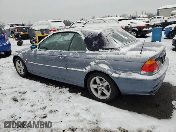 2003 BMW 3 Series 325Ci with VIN WBABS33453PG91055, listed as a Copart auction lot 44337445 with 177,804 mi miles and Clean Title. Bid and sale history available at carsss.com. Image 2.
