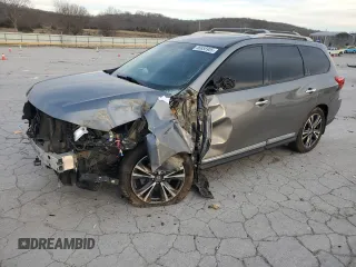 2018 Nissan Pathfinder Platinum z VIN 5N1DR2MN5JC610951, wystawiony jako Copart lot #46655905 z przebiegiem 97 539 mil mil oraz Szkoda całkowita • Salvage title. Historia ofert i sprzedaży dostępna na DreamBid. Obrazek 1.