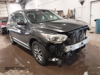 2013 Infiniti JX35 with VIN 5N1AL0MM9DC302346, listed as a IAAI auction lot 41731095 with 118,752 mi miles. Bid and sale history available at carsss.com. Image 1.