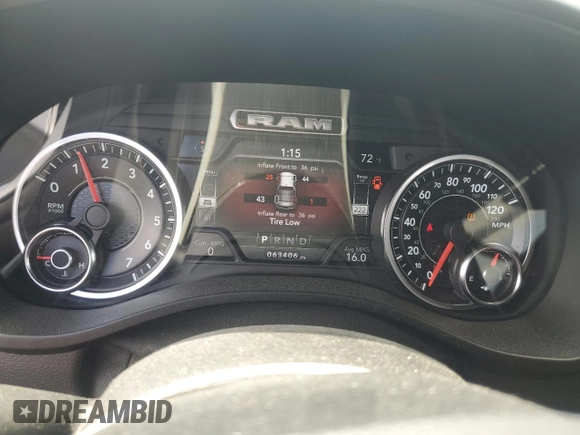 2019 Ram 1500 Big Horn/Lone Star with VIN 1C6SRFFTXKN720177, listed as a Copart auction lot 68285414 with 63,406 mi miles and Salvage Title. Bid and sale history available at carsss.com. Image 9.