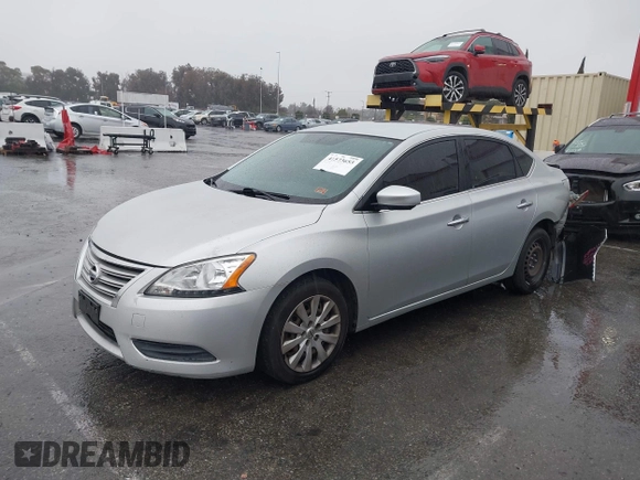 2014 Nissan Sentra S with VIN 3N1AB7AP0EY242497, listed as a IAAI auction lot 41573653 with 89,500 mi miles and . Bid and sale history available at DreamBid. Image 17.