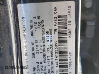 2021 Mazda 3 S with VIN JM1BPAAL3M1326099, listed as a Copart auction lot 52400115 with 58,159 mi miles and Salvage Title. Bid and sale history available at DreamBid. Image 13.