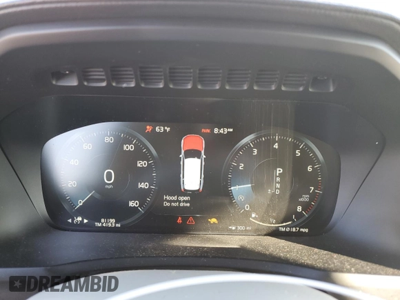2018 Volvo XC90 Inscription with VIN YV4A22PL2J1206729, listed as a Copart auction lot 80166224 with 81,199 mi miles and Salvage Title. Bid and sale history available at DreamBid. Image 9.