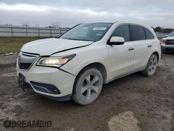 2014 Acura MDX with VIN 5FRYD3H28EB018882, listed as a Copart auction lot 44899515 with 232,450 mi miles and Salvage Title. Bid and sale history available at carsss.com. Image 1.