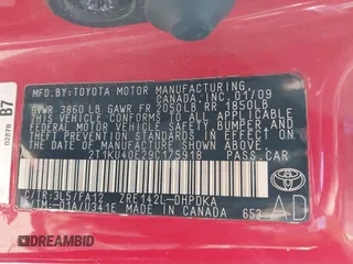 2009 Toyota Matrix with VIN 2T1KU40E29C175918, listed as a IAAI auction lot 41693932 with 110,609 mi miles and . Bid and sale history available at DreamBid. Image 9.