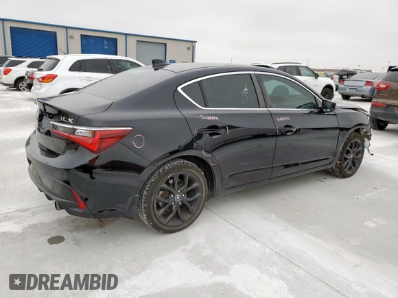 2020 Acura ILX Premium with VIN 19UDE2F78LA002579, listed as a Copart auction lot 58015475 with 110,786 mi miles and Salvage title. Bid and sale history available at DreamBid. Image 3.
