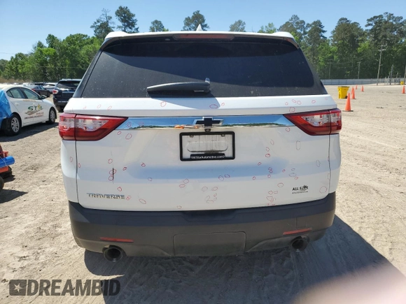 2021 Chevrolet Traverse LS with VIN 1GNERFKW6MJ189342, listed as a Copart auction lot 52877565 with 81,295 mi miles and Salvage Title. Bid and sale history available at carsss.com. Image 6.