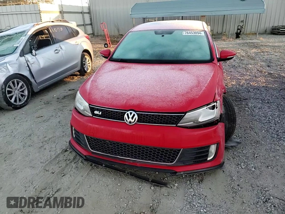 2013 Volkswagen Jetta GLI Autobahn with VIN 3VW467AJ0DM263220, listed as a Copart auction lot 76453094 with 176,030 mi miles and Salvage title. Bid and sale history available at DreamBid. Image 11.
