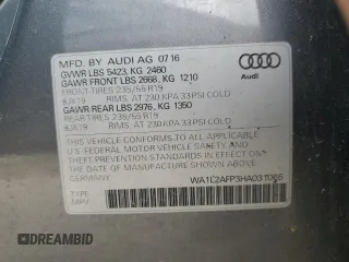 2017 Audi Q5 Premium Plus with VIN WA1L2AFP3HA031065, listed as a Copart auction lot 51498895 with 53,216 mi miles and Salvage Title. Bid and sale history available at carsss.com. Image 13.