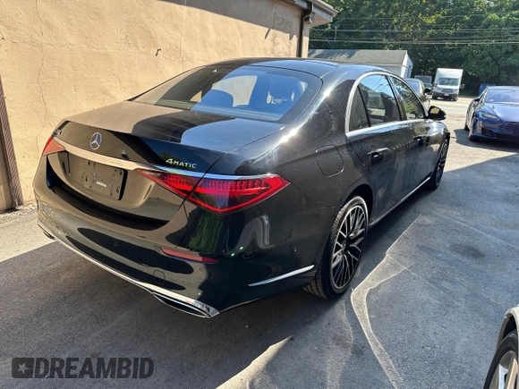 2022 Mercedes-Benz S 500 with VIN W1K6G6DB9NA135120, listed as a Copart auction lot 62720385 with 78,782 mi miles and Clean title. Bid and sale history available at DreamBid. Image 4.