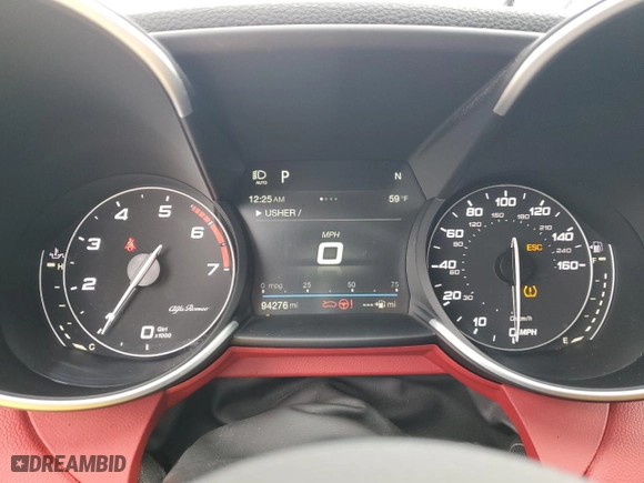 2018 Alfa Romeo Giulia with VIN ZARFAEBN3J7591484, listed as a Copart auction lot 86514884 with 94,276 mi miles and Salvage Title. Bid and sale history available at carsss.com. Image 9.