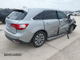 2016 Acura MDX w/Tech with VIN 5FRYD3H42GB008644, listed as a IAAI auction lot 42035686 with 96,467 mi miles. Bid and sale history available at carsss.com. Image 4.