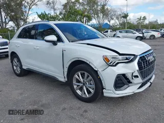2024 Audi Q3 S line Premium with VIN WA1DECF35R1043322, listed as a IAAI auction lot 41312332 with 8,777 mi miles. Bid and sale history available at carsss.com. Image 1.