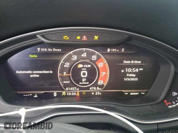 2018 Audi SQ5 Prestige with VIN WA1C4AFY5J2215331, listed as a Copart auction lot 86242054 with 61,457 mi miles and Clean Title. Bid and sale history available at DreamBid. Image 9.