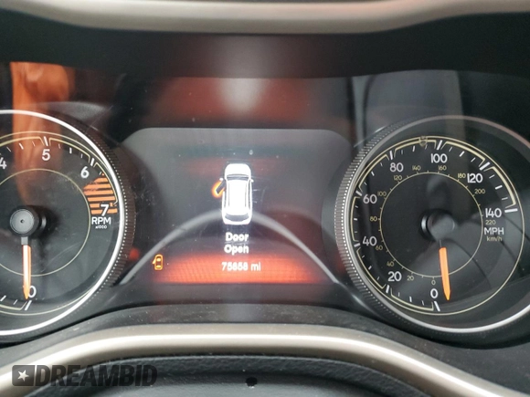 2016 Jeep Cherokee Limited with VIN 1C4PJMDB1GW328386, listed as a Copart auction lot 46660055 with 75,858 mi miles and Salvage Title. Bid and sale history available at DreamBid. Image 9.