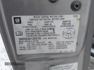 2001 GMC Yukon Denali z VIN 1GKEK63U21J222783, wystawiony jako IAAI lot #41443565 z przebiegiem Nie podano mil oraz . Historia ofert i sprzedaży dostępna na DreamBid. Obrazek 9.
