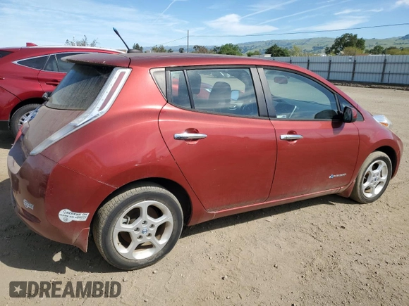 2013 Nissan LEAF S with VIN 1N4AZ0CP5DC401962, listed as a Copart auction lot 52921195 with 76,348 mi miles and Clean Title. Bid and sale history available at carsss.com. Image 3.