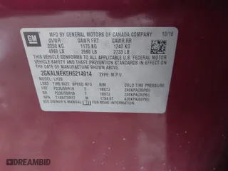 2017 GMC Terrain SLE with VIN 2GKALNEK5H6214914, listed as a IAAI auction lot 41582766 with 133,005 mi miles. Bid and sale history available at carsss.com. Image 9.