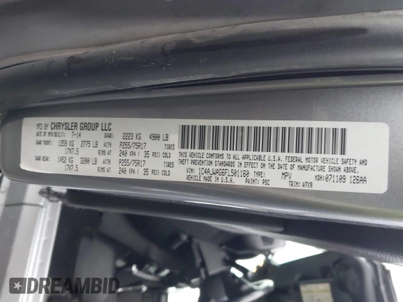2015 Jeep Wrangler Sport with VIN 1C4AJWAG6FL501160, listed as a IAAI auction lot 41941661 with 134,842 mi miles. Bid and sale history available at carsss.com. Image 9.