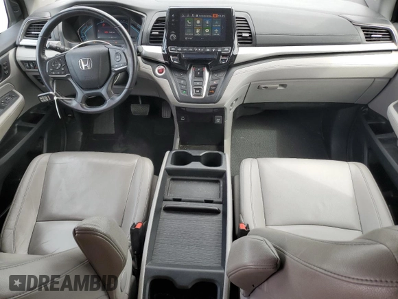 2022 Honda Odyssey EX-L with VIN 5FNRL6H74NB036835, listed as a Copart auction lot 50445655 with 55,276 mi miles and Salvage Title. Bid and sale history available at DreamBid. Image 8.