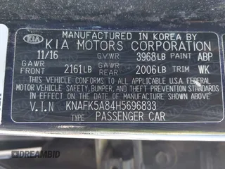 2017 Kia Forte LX z VIN KNAFK5A84H5696833, wystawiony jako IAAI lot #42024006 z przebiegiem 96 414 mil mil oraz . Historia ofert i sprzedaży dostępna na DreamBid. Obrazek 9.