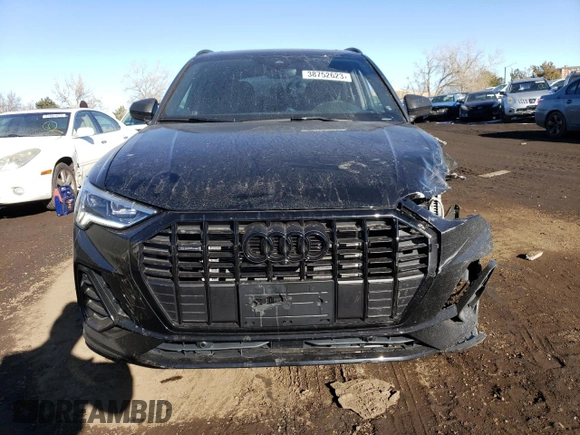 2022 Audi Q3 S line Premium Plus with VIN WA1EECF32N1144025, listed as a Copart auction lot 38752623 with 3,130 mi miles and . Bid and sale history available at DreamBid. Image 5.