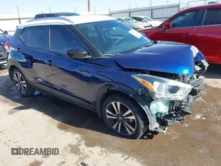 2019 Nissan Kicks S with VIN 3N1CP5CU9KL507167, listed as a IAAI auction lot 41411942 with 59,476 mi miles. Bid and sale history available at carsss.com. Image 1.