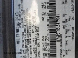 2020 Ford Mustang EcoBoost with VIN 1FA6P8TH5L5179011, listed as a Copart auction lot 63794115 with 34,735 mi miles and Salvage title. Bid and sale history available at DreamBid. Image 13.