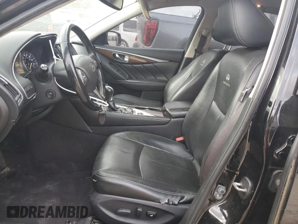 2014 Infiniti Q50 Sport with VIN JN1BV7ARXEM690245, listed as a Copart auction lot 47778955 with 143,477 mi miles and Salvage Title. Bid and sale history available at DreamBid. Image 7.