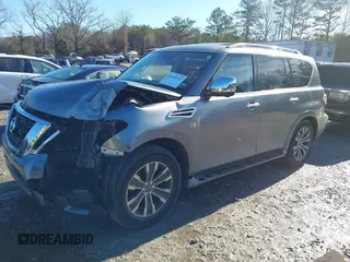 2020 Nissan Armada SV with VIN JN8AY2ND6L9107451, listed as a IAAI auction lot 41440162 with 101,737 mi miles. Bid and sale history available at carsss.com. Image 2.