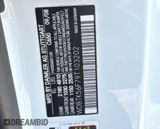 2009 Mercedes-Benz CLK 350 z VIN WDBTK56F79T103202, wystawiony jako Copart lot #48542265 z przebiegiem 108 009 mil mil oraz Szkoda całkowita • Salvage title. Historia ofert i sprzedaży dostępna na DreamBid. Obrazek 10.