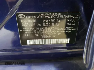 2011 Hyundai Sonata Limited with VIN 5NPEC4AC7BH125192, listed as a Copart auction lot 54402165 with 147,172 mi miles and Salvage Title. Bid and sale history available at carsss.com. Image 12.