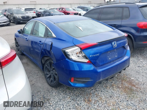 2021 Honda Civic Sport with VIN 2HGFC2F87MH554620, listed as a IAAI auction lot 41743596 with 52,327 mi miles and . Bid and sale history available at DreamBid. Image 3.