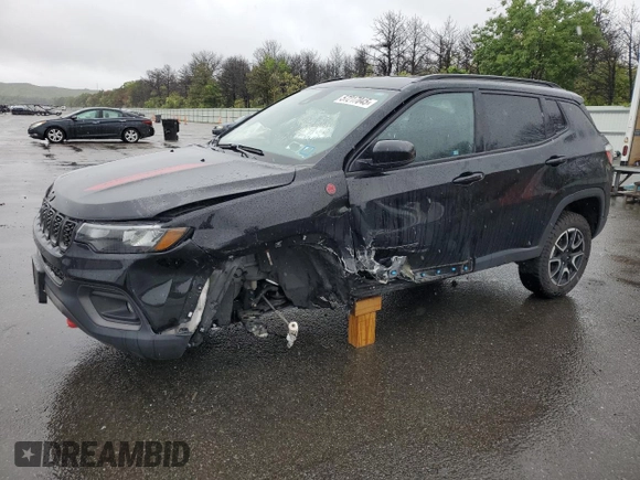 2024 Jeep Compass Trailhawk with VIN 3C4NJDDN6RT104623, listed as a Copart auction lot 57217045 with 15,306 mi miles and Salvage title. Bid and sale history available at DreamBid. Image 1.
