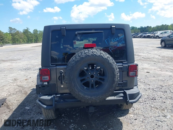 2017 Jeep Wrangler Unlimited Sahara with VIN 1C4BJWEG4HL605213, listed as a IAAI auction lot 42247221 with 104,542 mi miles and . Bid and sale history available at DreamBid. Image 16.