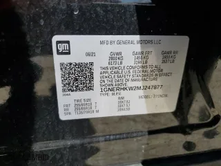 2021 Chevrolet Traverse LT Leather with VIN 1GNERHKW2MJ247877, listed as a Copart auction lot 46808755 with 43,808 mi miles and Salvage Title. Bid and sale history available at carsss.com. Image 14.