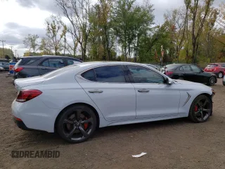 2019 Genesis G70 3.3T Advanced with VIN KMTG34LE8KU037427, listed as a Copart auction lot 73787334 with 57,720 mi miles and Salvage Title. Bid and sale history available at carsss.com. Image 3.