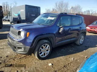 2016 Jeep Renegade Latitude with VIN ZACCJBBT6GPC80444, listed as a Copart auction lot 44315655 with 118,980 mi miles and Salvage Title. Bid and sale history available at carsss.com. Image 1.