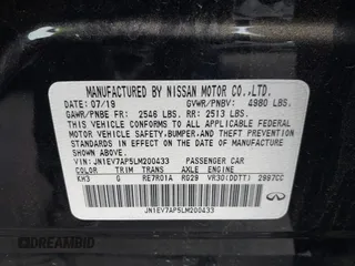 2020 Infiniti Q50 EDITION 30 with VIN JN1EV7AP5LM200433, listed as a IAAI auction lot 41867159 with 78,341 mi miles. Bid and sale history available at carsss.com. Image 9.