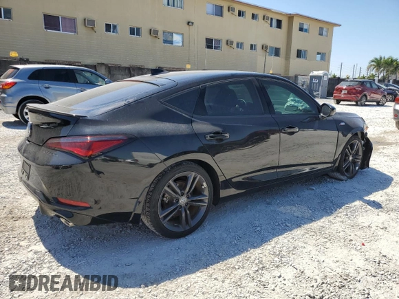2024 Acura Integra w/A-Spec Package with VIN 19UDE4H30RA002395, listed as a Copart auction lot 48757405 with 7,493 mi miles and Salvage Title. Bid and sale history available at carsss.com. Image 3.