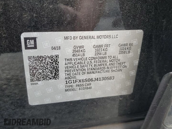 2018 Chevrolet Bolt EV Premier with VIN 1G1FX6S06J4130583, listed as a Copart auction lot 51091655 with 40,332 mi miles and Salvage Title. Bid and sale history available at carsss.com. Image 12.