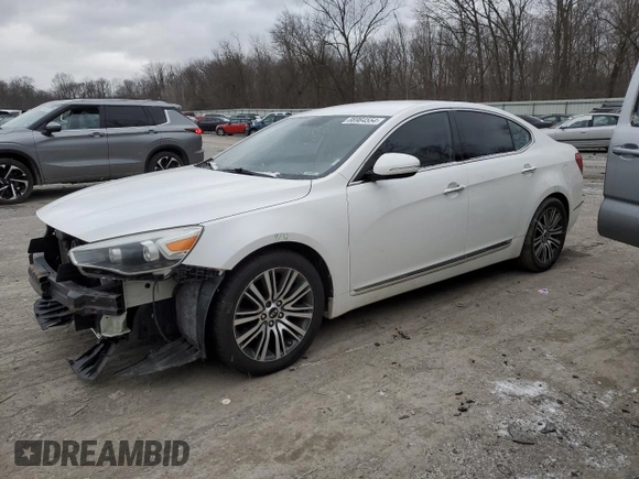 2014 Kia Cadenza Premium with VIN KNALN4D77E5127008, listed as a Copart auction lot 86964554 with 144,381 mi miles and Salvage Title. Bid and sale history available at carsss.com. Image 1.