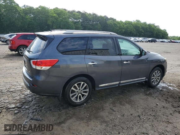 2013 Nissan Pathfinder SL with VIN 5N1AR2MN9DC622821, listed as a Copart auction lot 53976185 with 231,481 mi miles and Salvage Title. Bid and sale history available at DreamBid. Image 3.